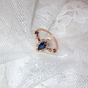 Blue Rhinestone Adjustable Ring – Le'allure
