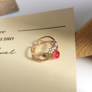 Heart Rose Gold Adjustable Ring