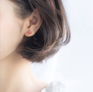 s925 Strawberry Crystal Stud Earrings