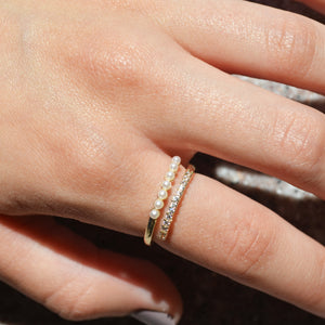 Rhinestone Pearl Gold Ring – Le'allure