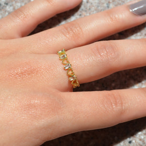 Crystal Heart Gold Ring