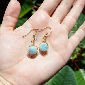 14k Gold-Plated | Handmade Aquamarine Earrings