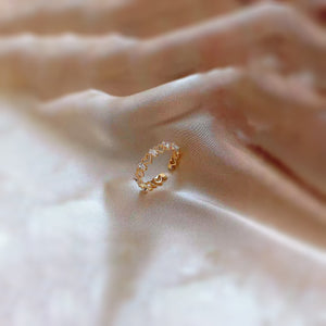 Crystal Heart Gold Ring